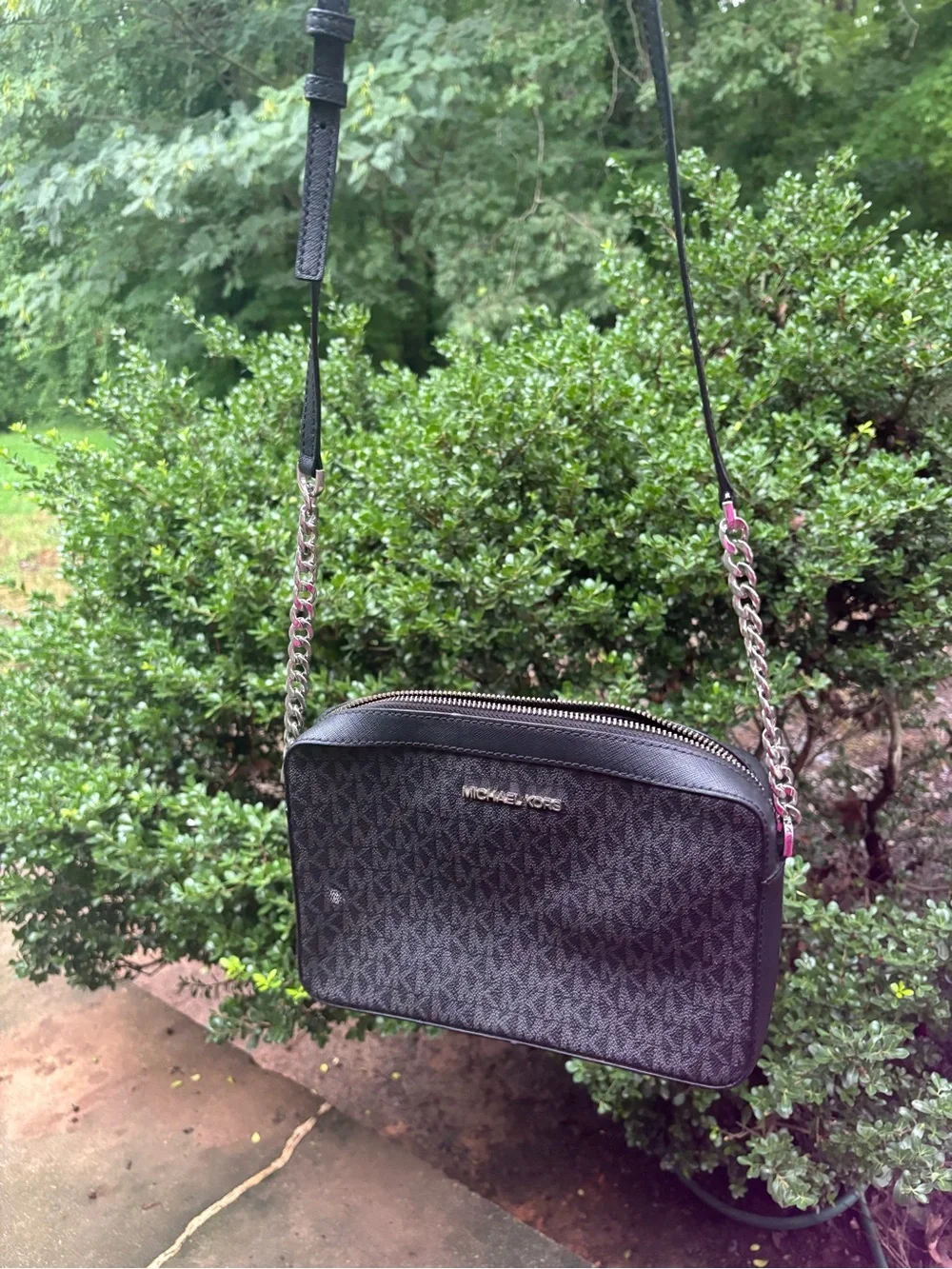 Michael Kors Black Logo-Print Crossbody Camera Bag